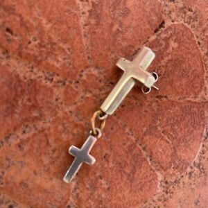 Sterling Silver Pierced Dangle Cross Earring